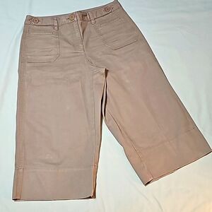 Talbots Petites Cropped/Capri Chino Pants Beige Size 4 Stretch